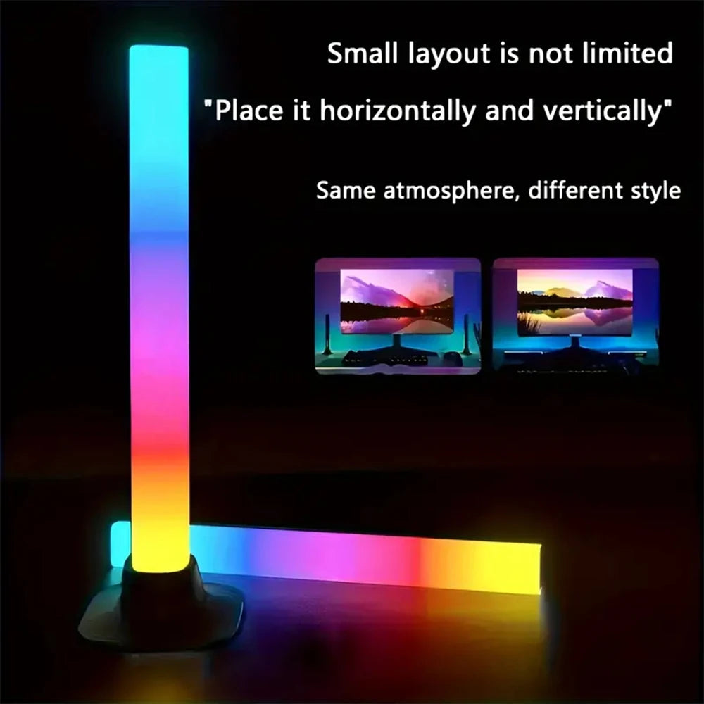 2pcs Smart RGB LED Light Bars, Music Sync Backlight with APP & Remote Control, Ambient Lamp for Gaming TV & Bedroom Decor