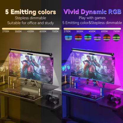 Computer Monitor Screen Light Bar LED Desk Lamp Monitor Light Bar Eye-Care Stepless Table Lamp Dimming Lighting for Work Gaming