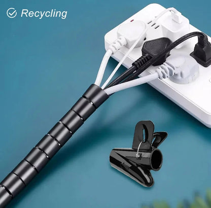 white Cable Wire Protector black office home Organizer Management Pipe Flexible Wire Wrap Line Coiled Tube Cord Sleeve Cover