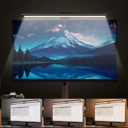 Computer Monitor Screen Light Bar LED Desk Lamp Monitor Light Bar Eye-Care Stepless Table Lamp Dimming Lighting for Work Gaming