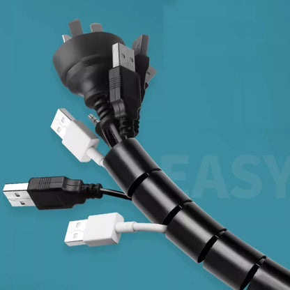 white Cable Wire Protector black office home Organizer Management Pipe Flexible Wire Wrap Line Coiled Tube Cord Sleeve Cover