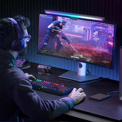 Computer Monitor Screen Light Bar LED Desk Lamp Monitor Light Bar Eye-Care Stepless Table Lamp Dimming Lighting for Work Gaming