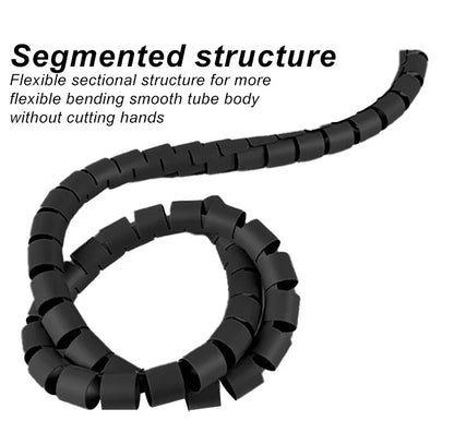 white Cable Wire Protector black office home Organizer Management Pipe Flexible Wire Wrap Line Coiled Tube Cord Sleeve Cover