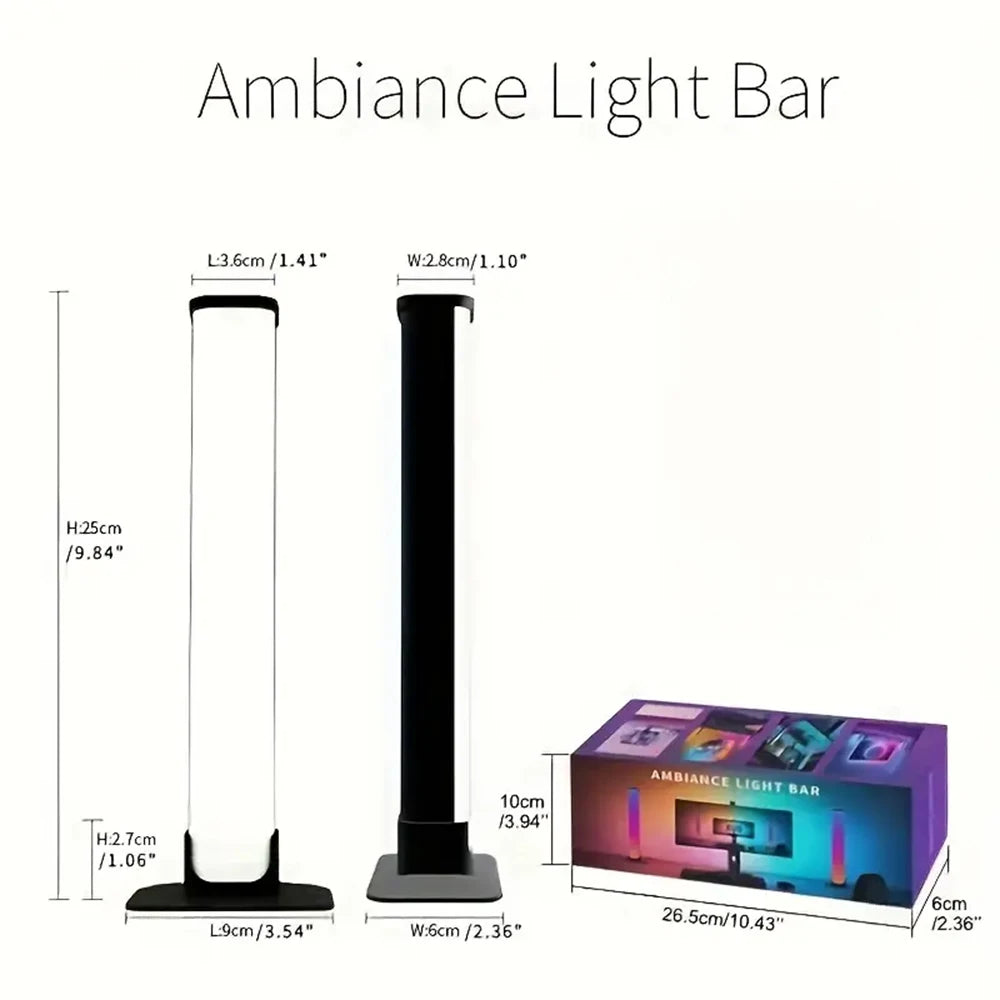 2pcs Smart RGB LED Light Bars, Music Sync Backlight with APP & Remote Control, Ambient Lamp for Gaming TV & Bedroom Decor
