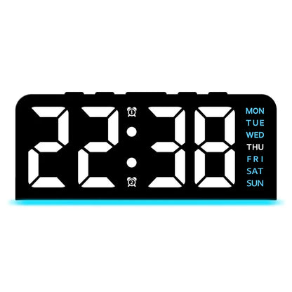 Digital LED Alarm Clock Desktop Table Clock Night Light with Time Temperature Display Backlight Snooze Clock Modern Decor