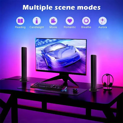 2pcs Smart RGB LED Light Bars, Music Sync Backlight with APP & Remote Control, Ambient Lamp for Gaming TV & Bedroom Decor
