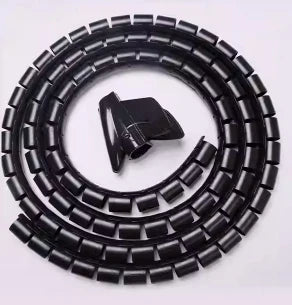 white Cable Wire Protector black office home Organizer Management Pipe Flexible Wire Wrap Line Coiled Tube Cord Sleeve Cover