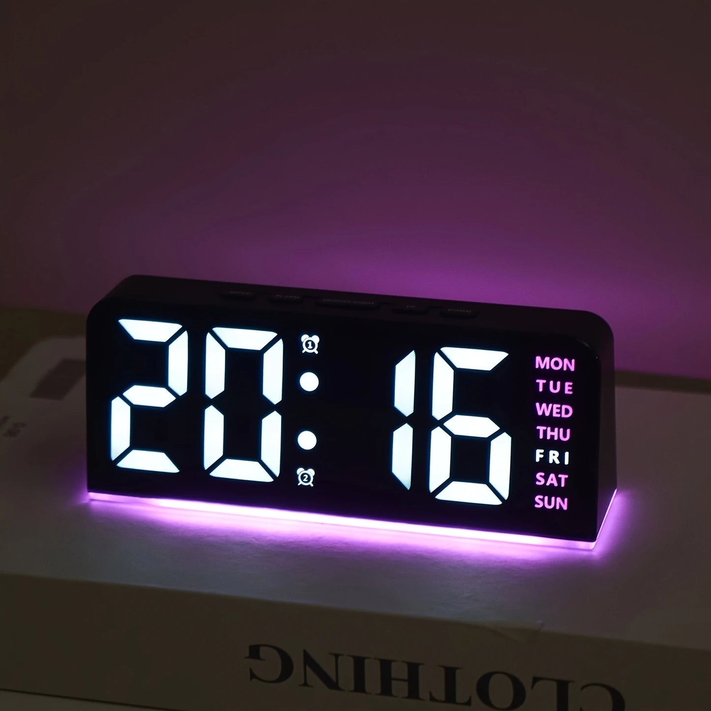 Digital LED Alarm Clock Desktop Table Clock Night Light with Time Temperature Display Backlight Snooze Clock Modern Decor