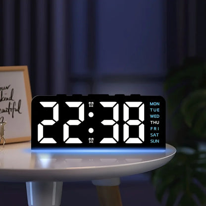 Digital LED Alarm Clock Desktop Table Clock Night Light with Time Temperature Display Backlight Snooze Clock Modern Decor