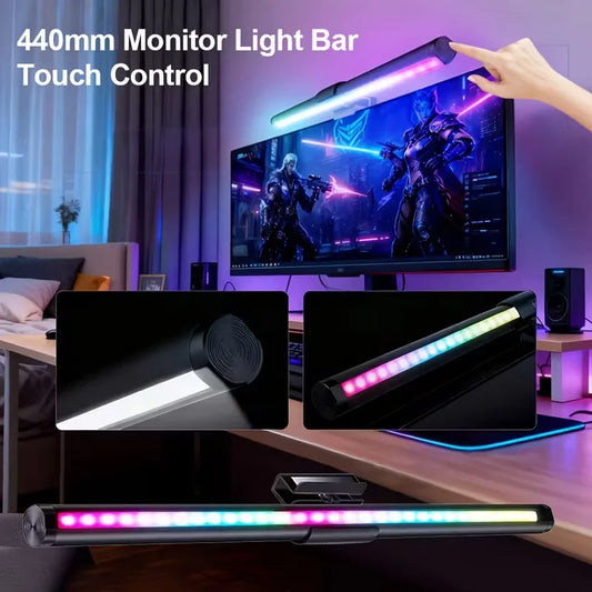 Computer Monitor Screen Light Bar LED Desk Lamp Monitor Light Bar Eye-Care Stepless Table Lamp Dimming Lighting for Work Gaming